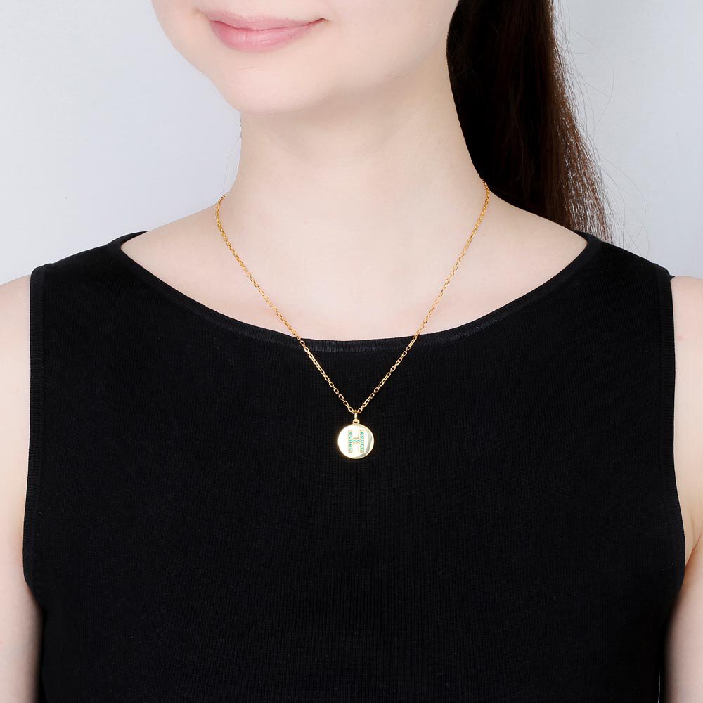 Charisma Emerald Pave 18ct Gold Vemeil Alphabet Pendant H #2