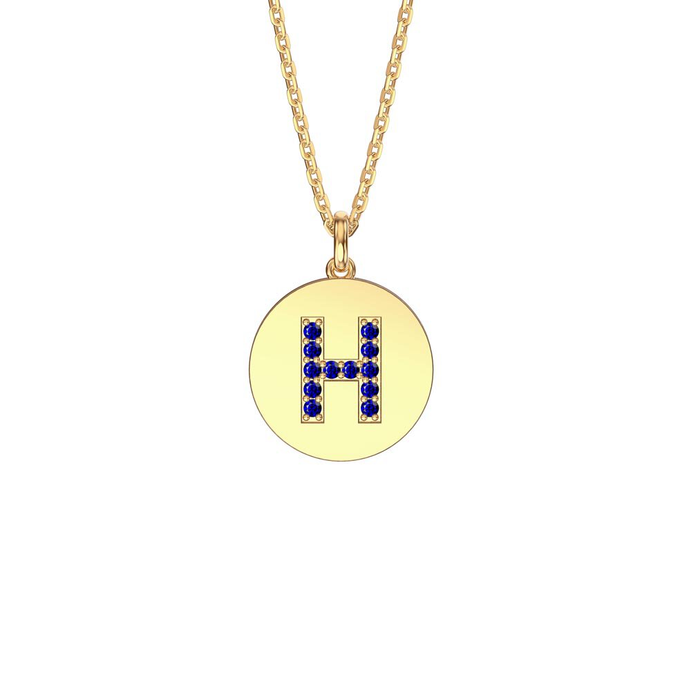 Charisma Sapphire Pave 18ct Gold Vemeil Alphabet Pendant H
