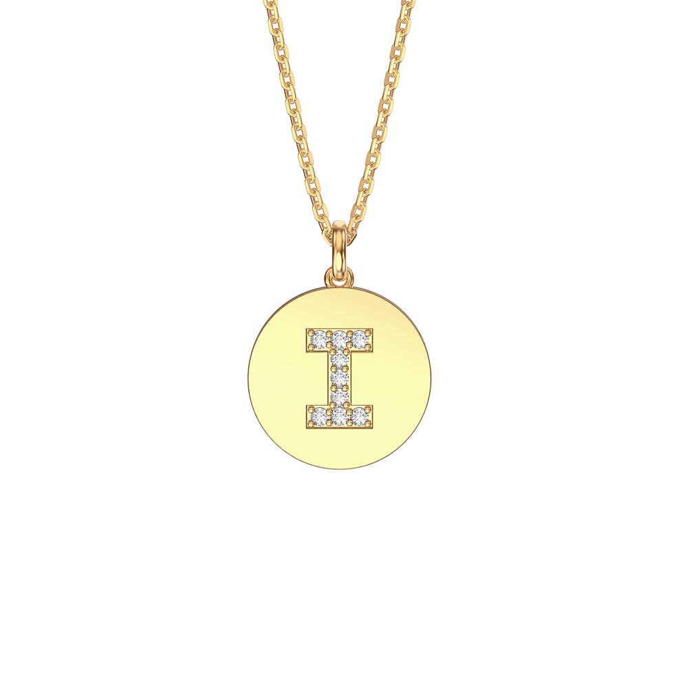 Charisma Moissanite Pave 18ct Gold Vemeil Alphabet Pendant I