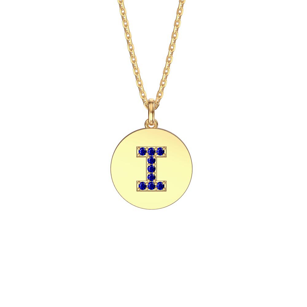 Charisma Sapphire Pave 18ct Gold Vemeil Alphabet Pendant I