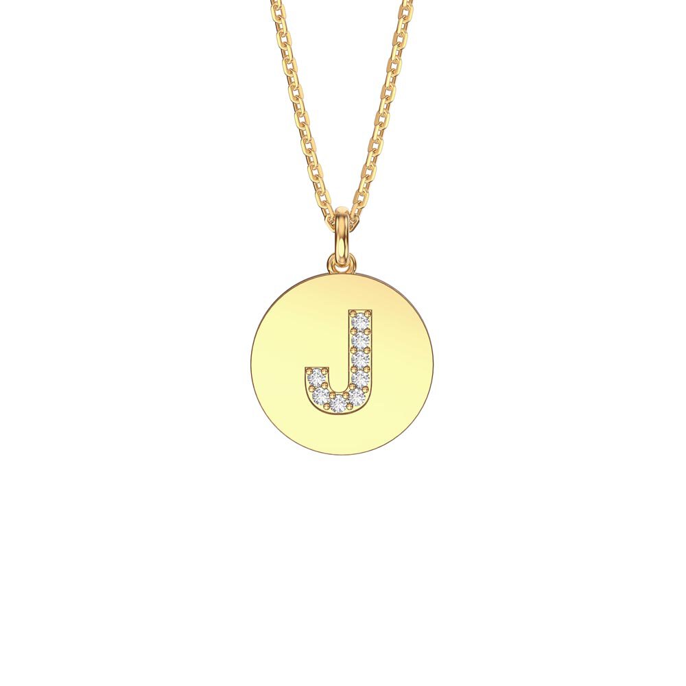 Charisma Moissanite Pave 18ct Gold Vemeil Alphabet Pendant J