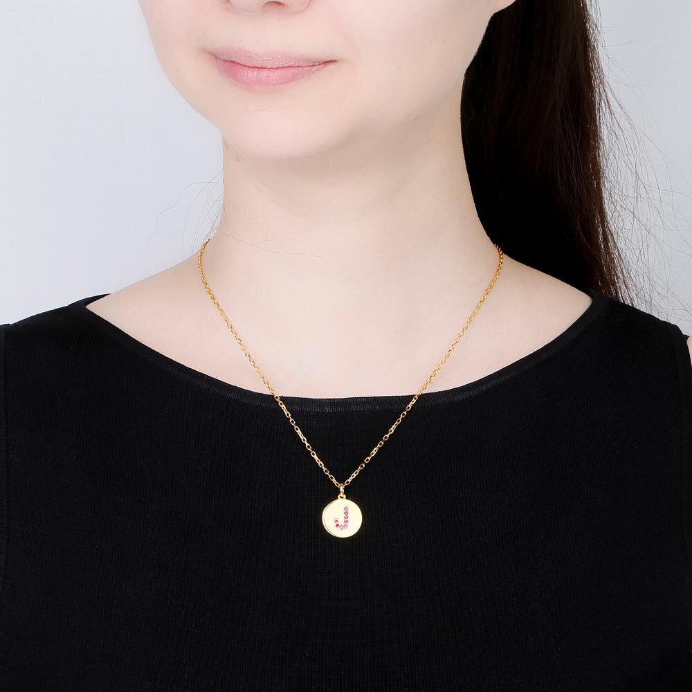 Charisma Ruby Pave 18ct Gold Vemeil Alphabet Pendant J #2