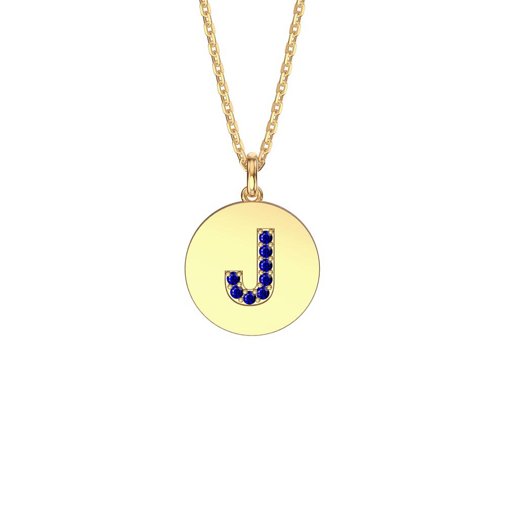 Charisma Sapphire Pave 18ct Gold Vemeil Alphabet Pendant J