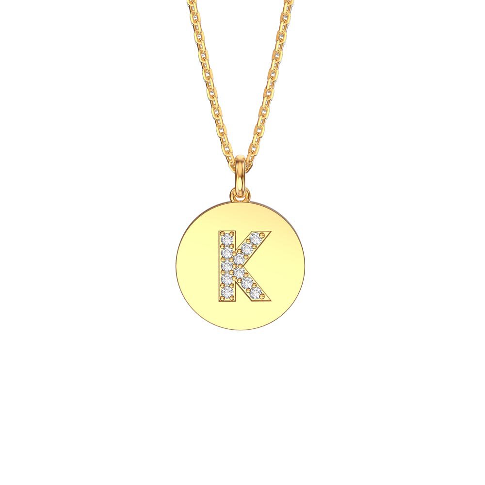 Charisma Moissanite Pave 18ct Gold Vemeil Alphabet Pendant K