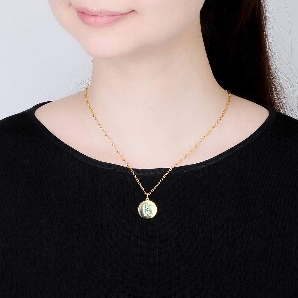 Charisma Emerald Pave 18ct Gold Vemeil Alphabet Pendant K #2