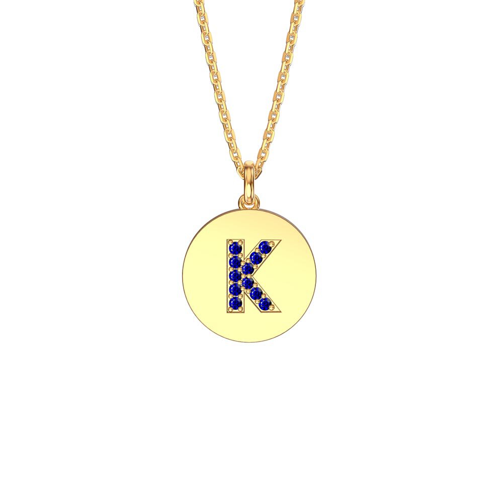 Charisma Sapphire Pave 18ct Gold Vemeil Alphabet Pendant K