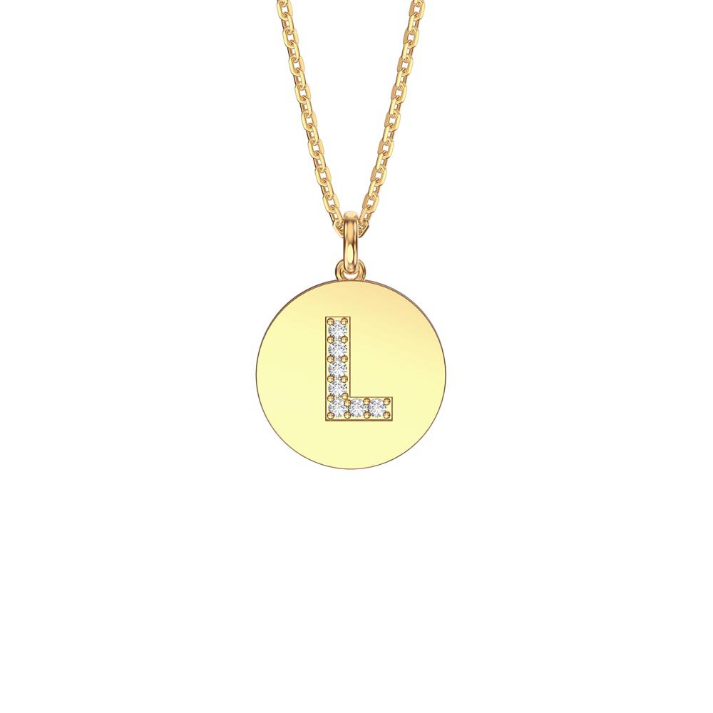 Charisma Moissanite Pave 18ct Gold Vemeil Alphabet Pendant L