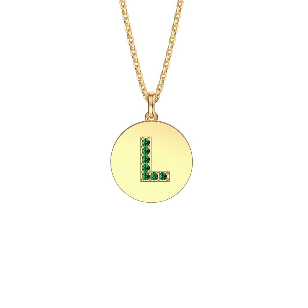Charisma Emerald Pave 18ct Gold Vemeil Alphabet Pendant L