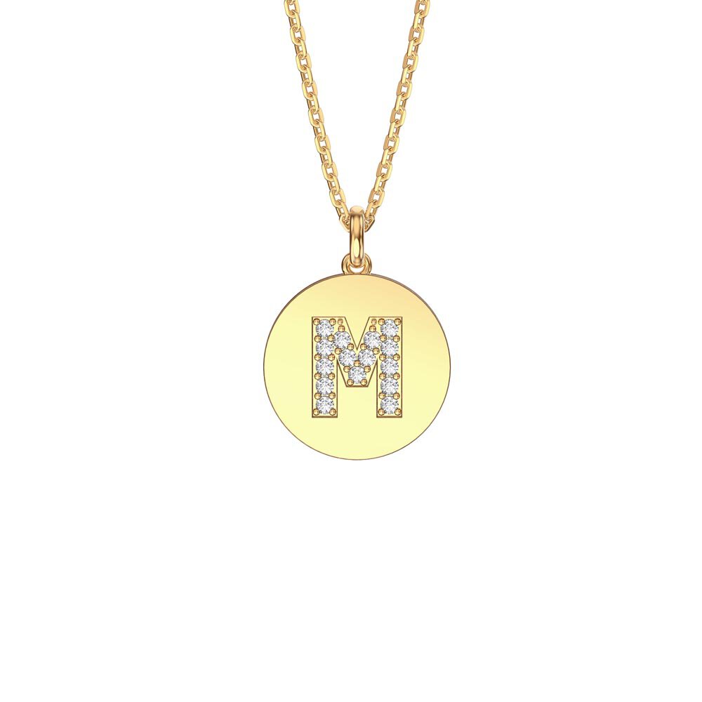 Charisma Moissanite Pave 18ct Gold Vemeil Alphabet Pendant M
