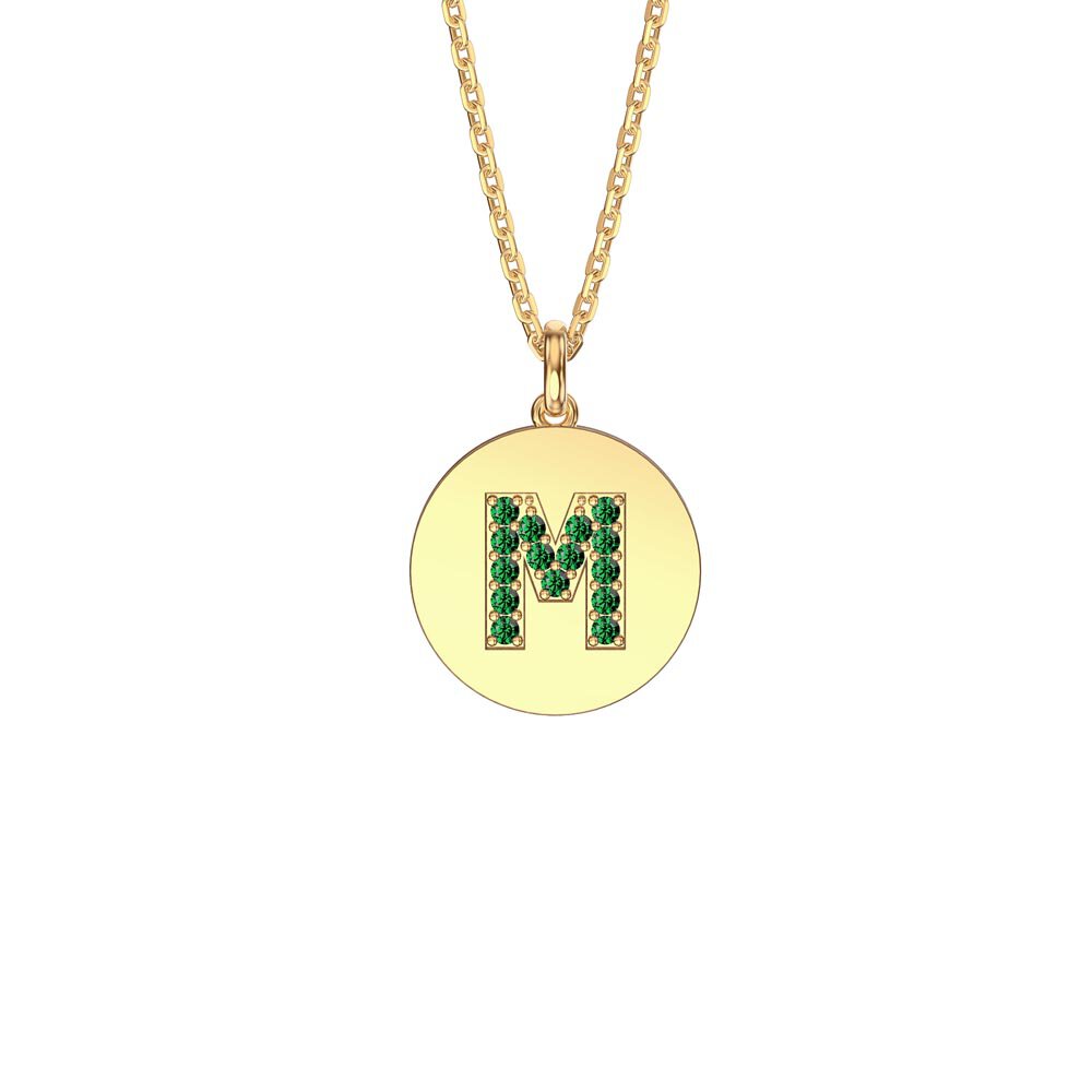 Charisma Emerald Pave 18ct Gold Vemeil Alphabet Pendant M