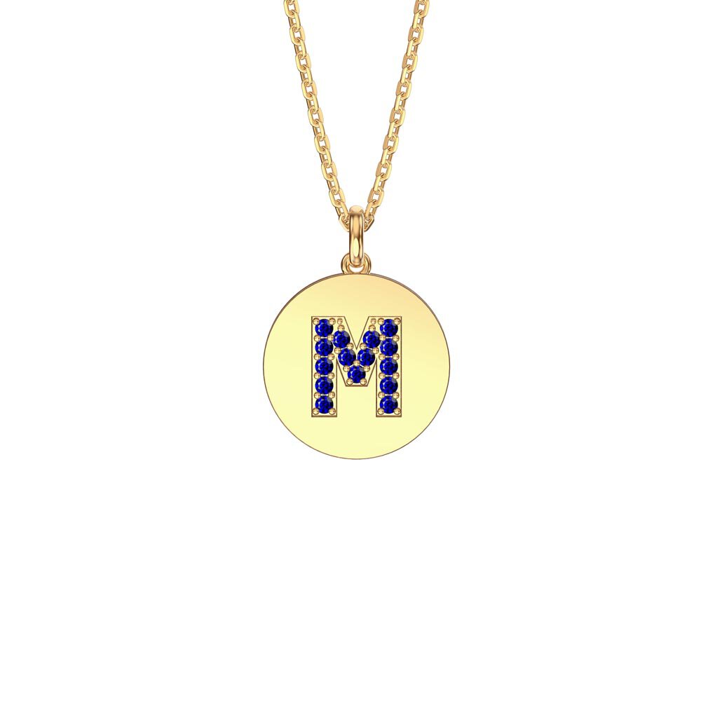 Charisma Sapphire Pave 18ct Gold Vemeil Alphabet Pendant M