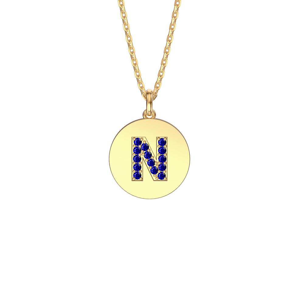 Charisma Sapphire Pave 18ct Gold Vemeil Alphabet Pendant N
