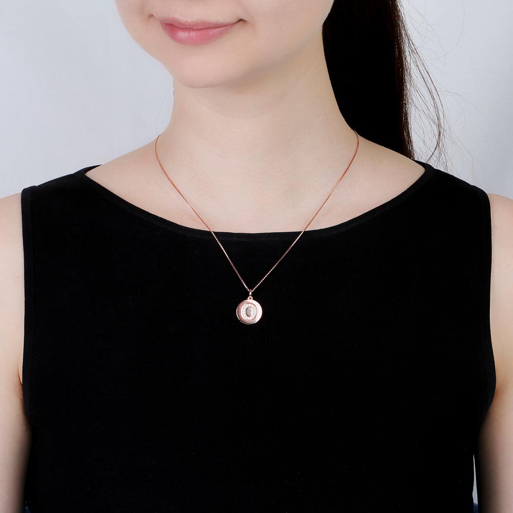 Charisma Moissanite Pave 18ct Rose Gold Vemeil Alphabet Pendant O #2