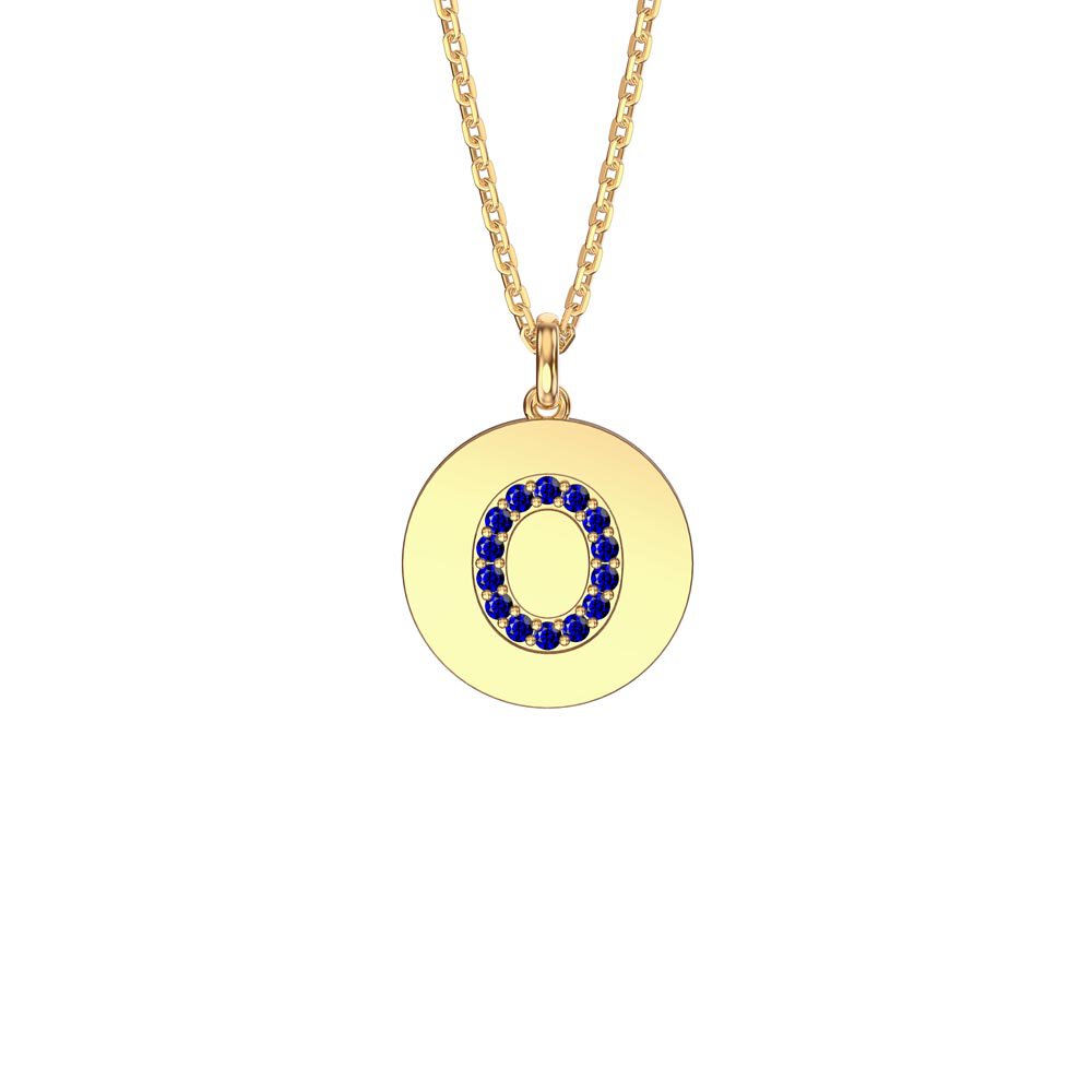 Charisma Sapphire Pave 18ct Gold Vemeil Alphabet Pendant O