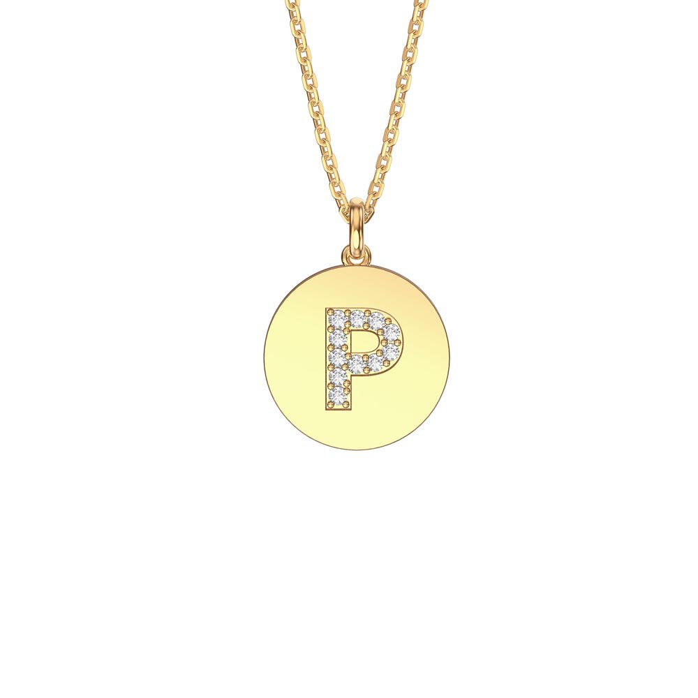 Charisma Moissanite Pave 18ct Gold Vemeil Alphabet Pendant P