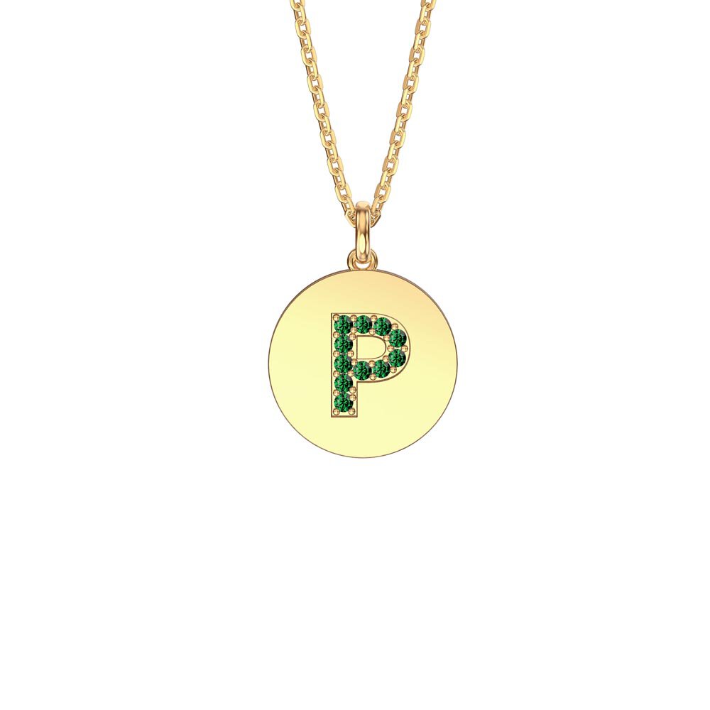 Charisma Emerald Pave 18ct Gold Vemeil Alphabet Pendant P