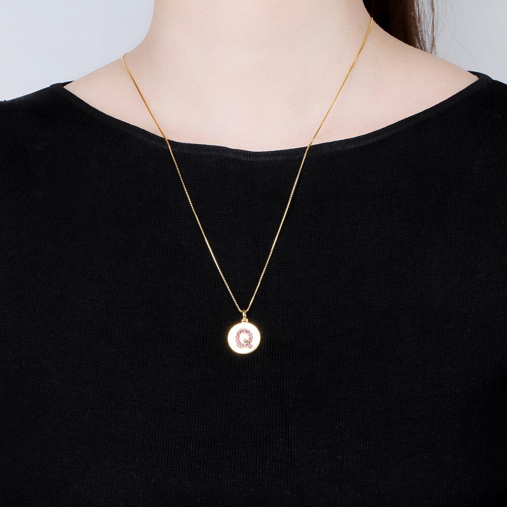 Charisma Ruby Pave 18ct Gold Vemeil Alphabet Pendant Q #2