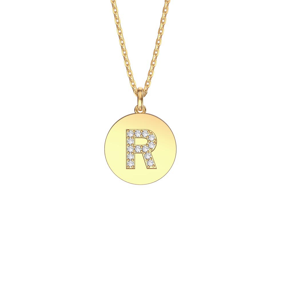 Charisma Moissanite Pave 18ct Gold Vemeil Alphabet Pendant R