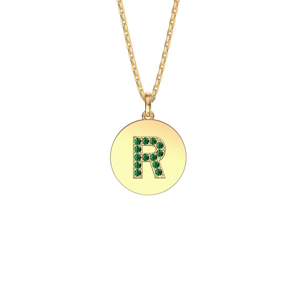 Charisma Emerald Pave 18ct Gold Vemeil Alphabet Pendant R