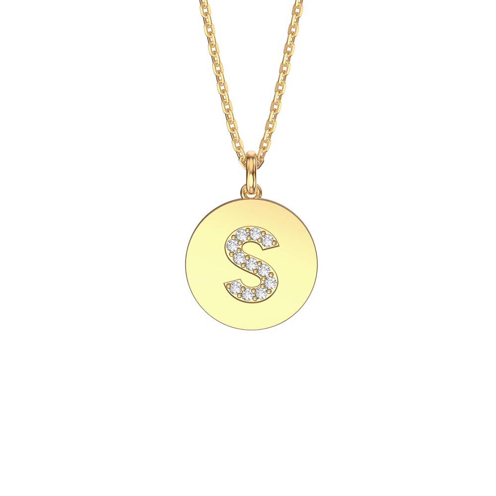 Charisma Moissanite Pave 18ct Gold Vemeil Alphabet Pendant S