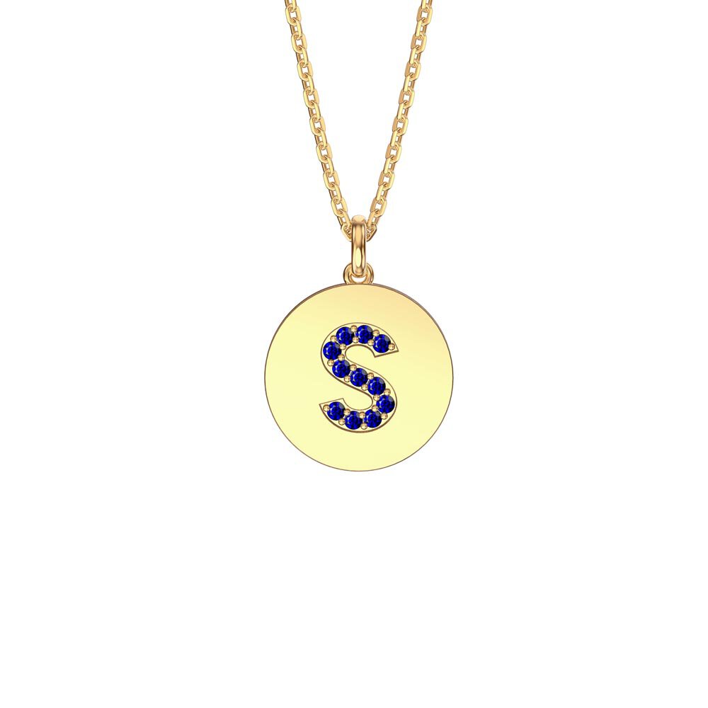 Charisma Sapphire Pave 18ct Gold Vemeil Alphabet Pendant S