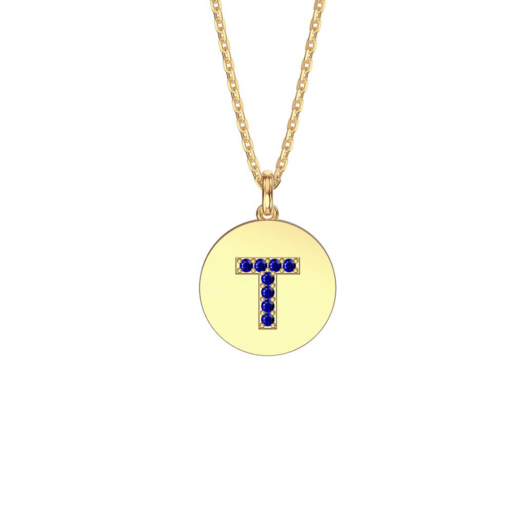 Charisma Sapphire Pave 18ct Gold Vemeil Alphabet Pendant T