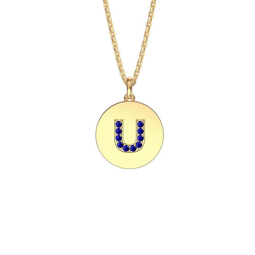 Charisma Sapphire Pave 18ct Gold Vemeil Alphabet Pendant U