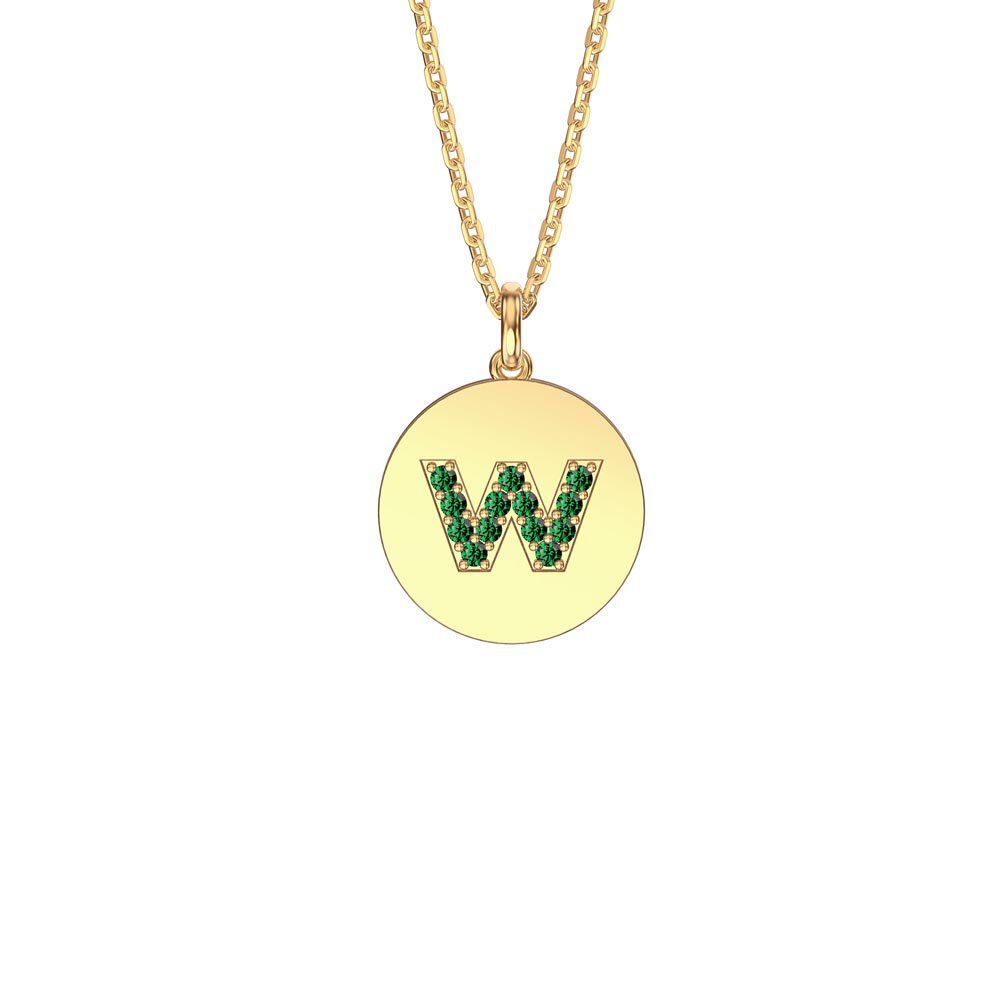 Charisma Emerald Pave 18ct Gold Vemeil Alphabet Pendant W