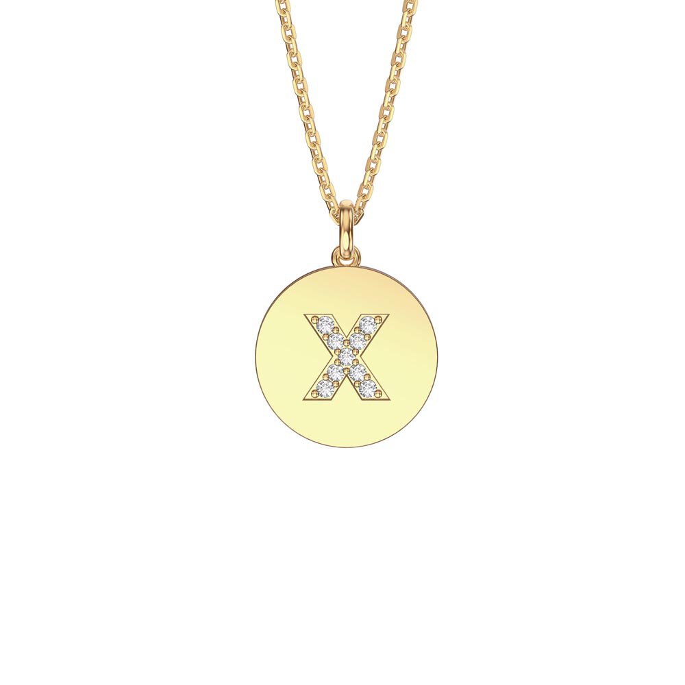 Charisma Moissanite Pave 18ct Gold Vemeil Alphabet Pendant X