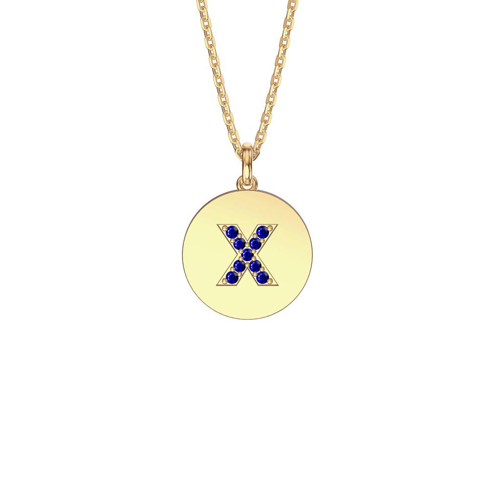 Charisma Sapphire Pave 18ct Gold Vemeil Alphabet Pendant X