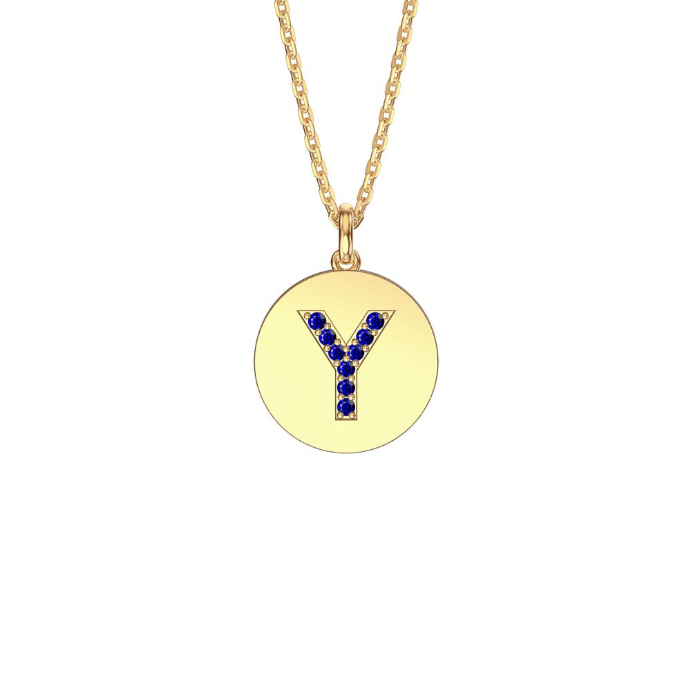 Charisma Sapphire Pave 18ct Gold Vemeil Alphabet Pendant Y