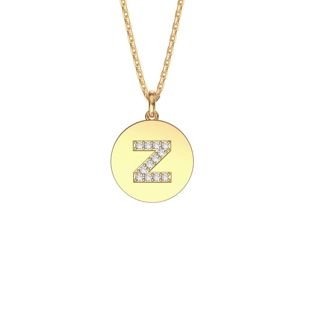 Charisma Moissanite Pave 18ct Gold Vemeil Alphabet Pendant Z