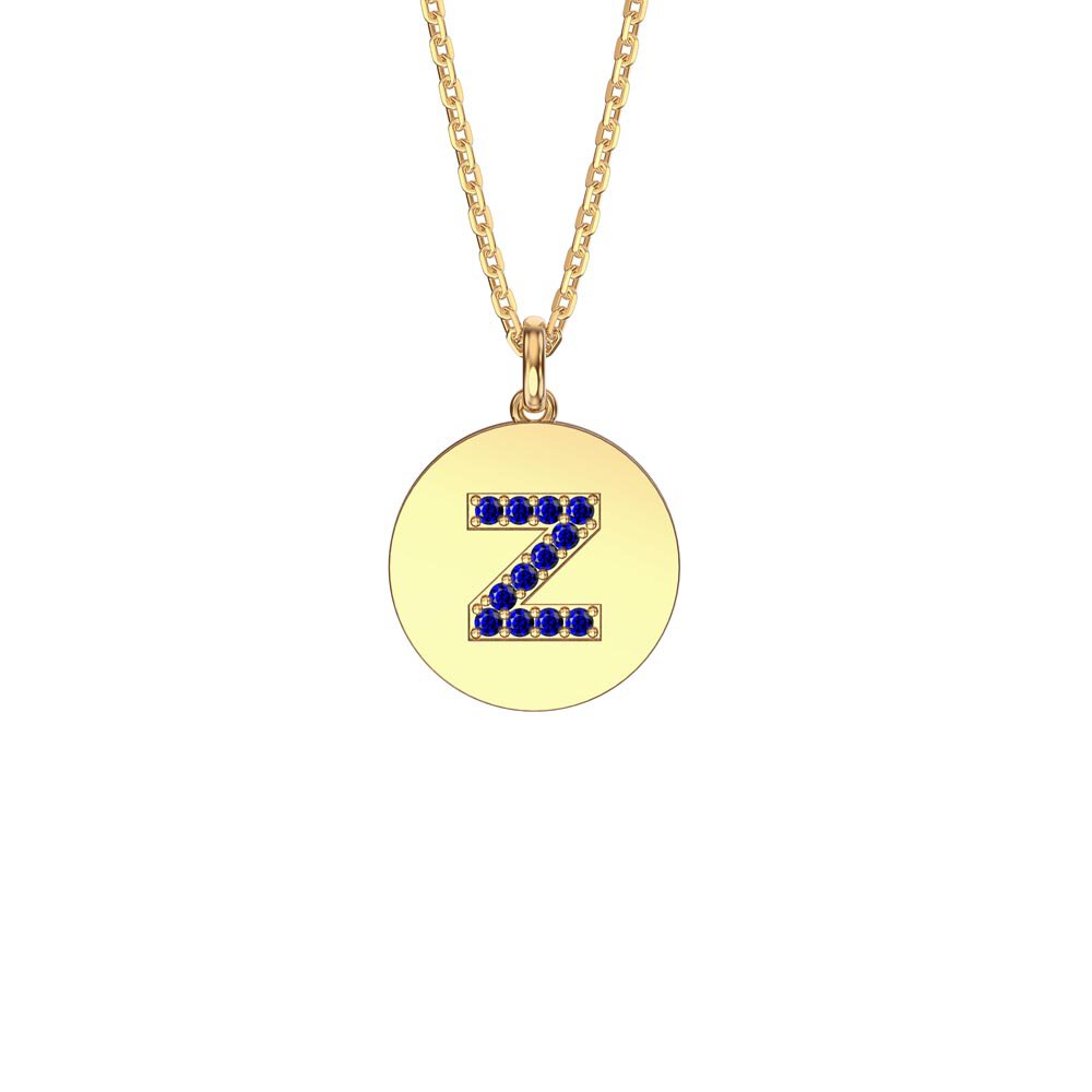 Charisma Sapphire Pave 18ct Gold Vemeil Alphabet Pendant Z