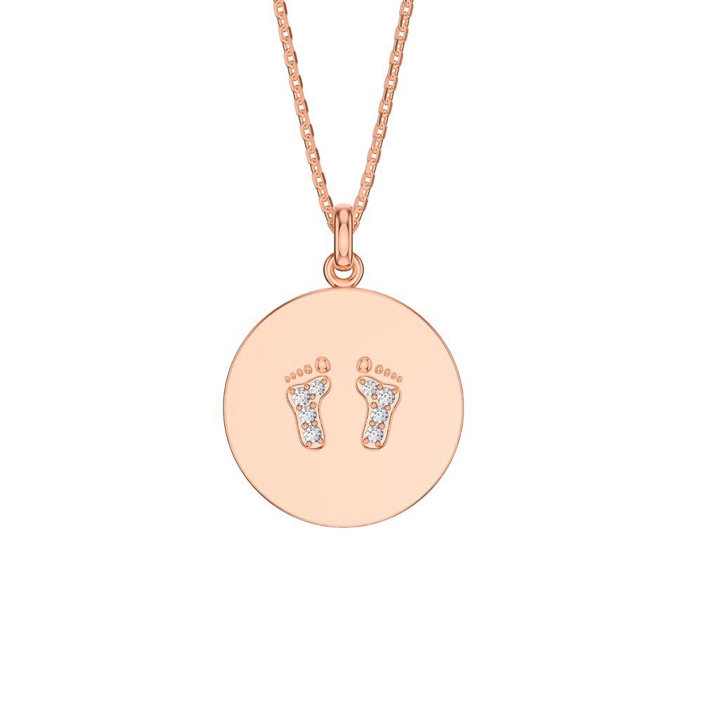 Charisma Moissanite 18ct Rose Gold Vermeil Baby Feet Pendant