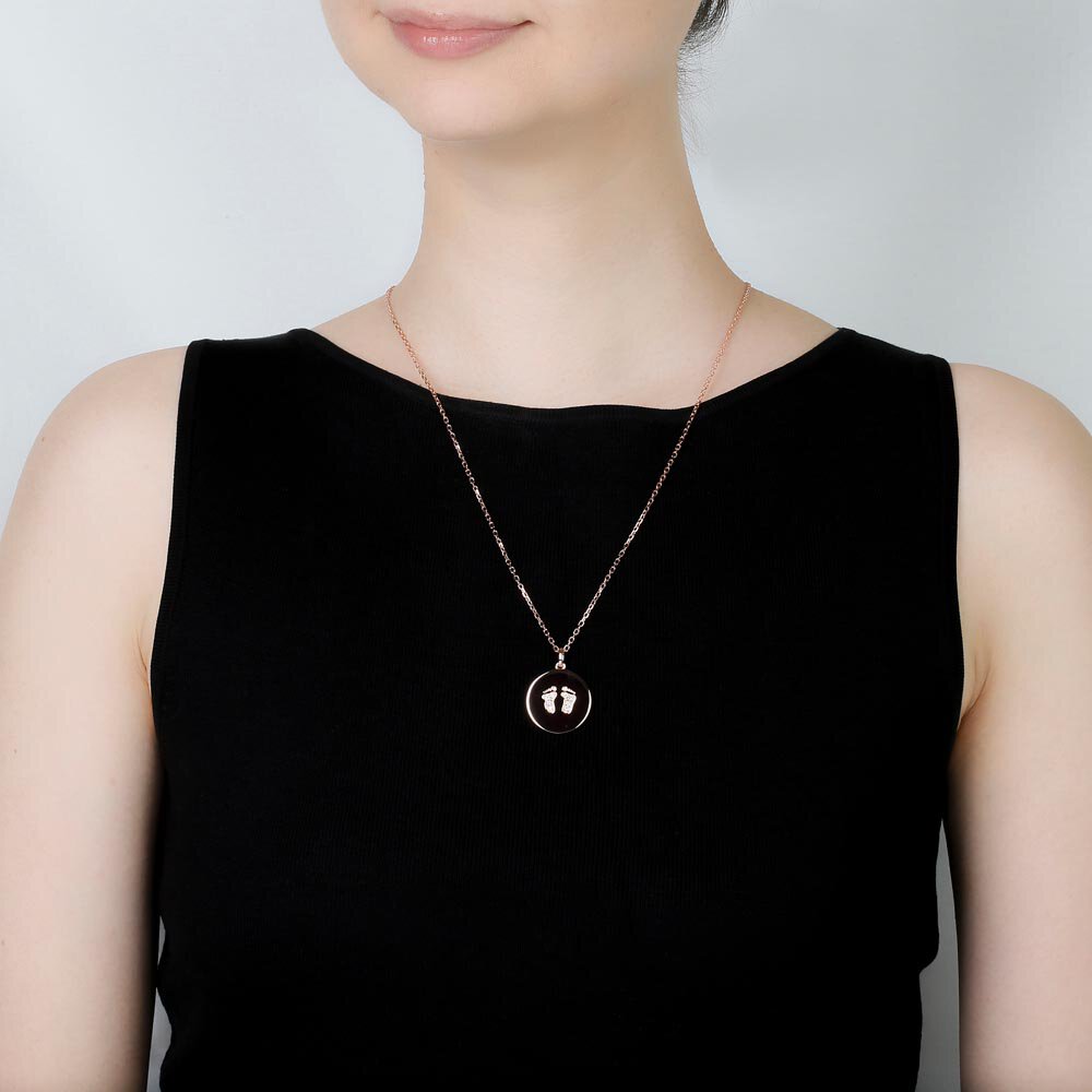 Charisma Ruby Platinum plated Silver Baby Feet Pendant #2