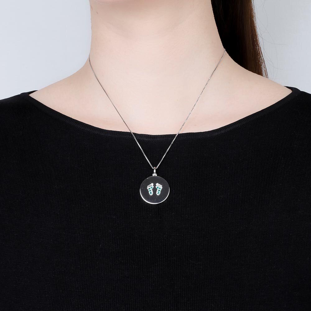 Charisma Emerald 18ct Gold Vermeil Baby Feet Pendant #2