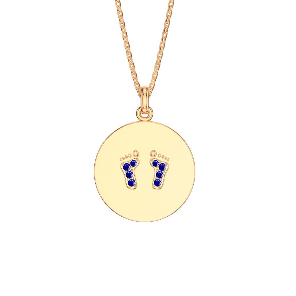 Charisma Sapphire 18ct Gold Vermeil Baby Feet Pendant