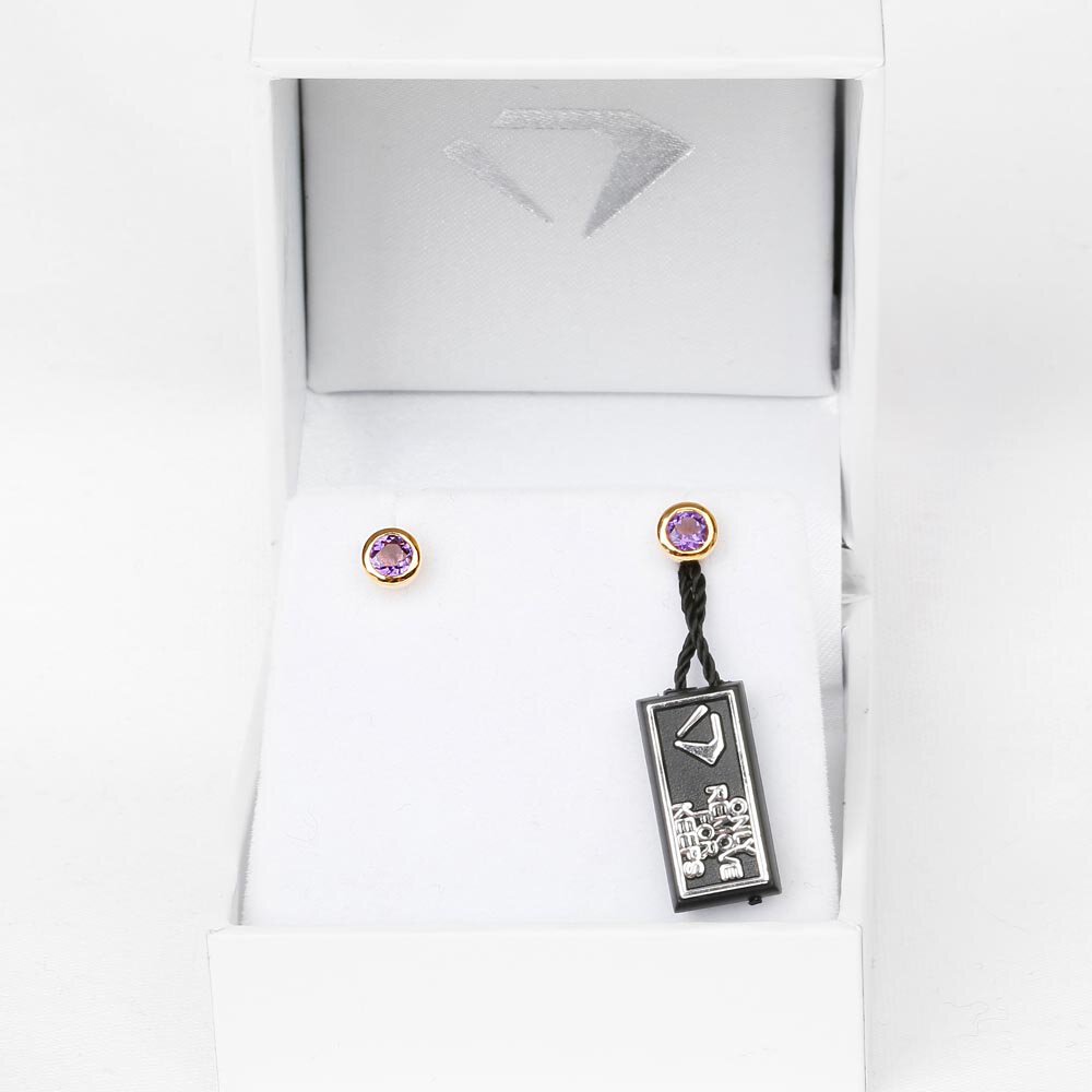 Infinity Amethyst 18ct Gold Vermeil Stud Earrings #5