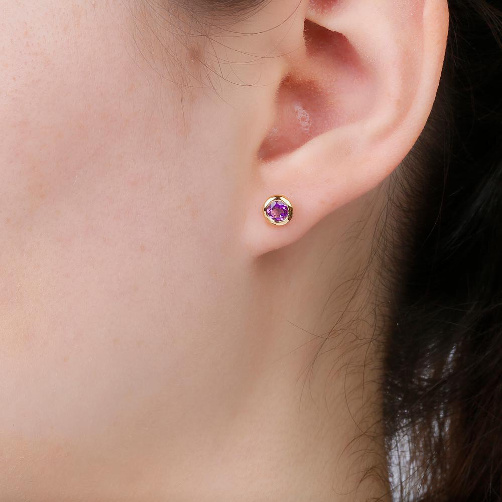 Infinity Amethyst 18ct Gold Vermeil Stud Earrings #2
