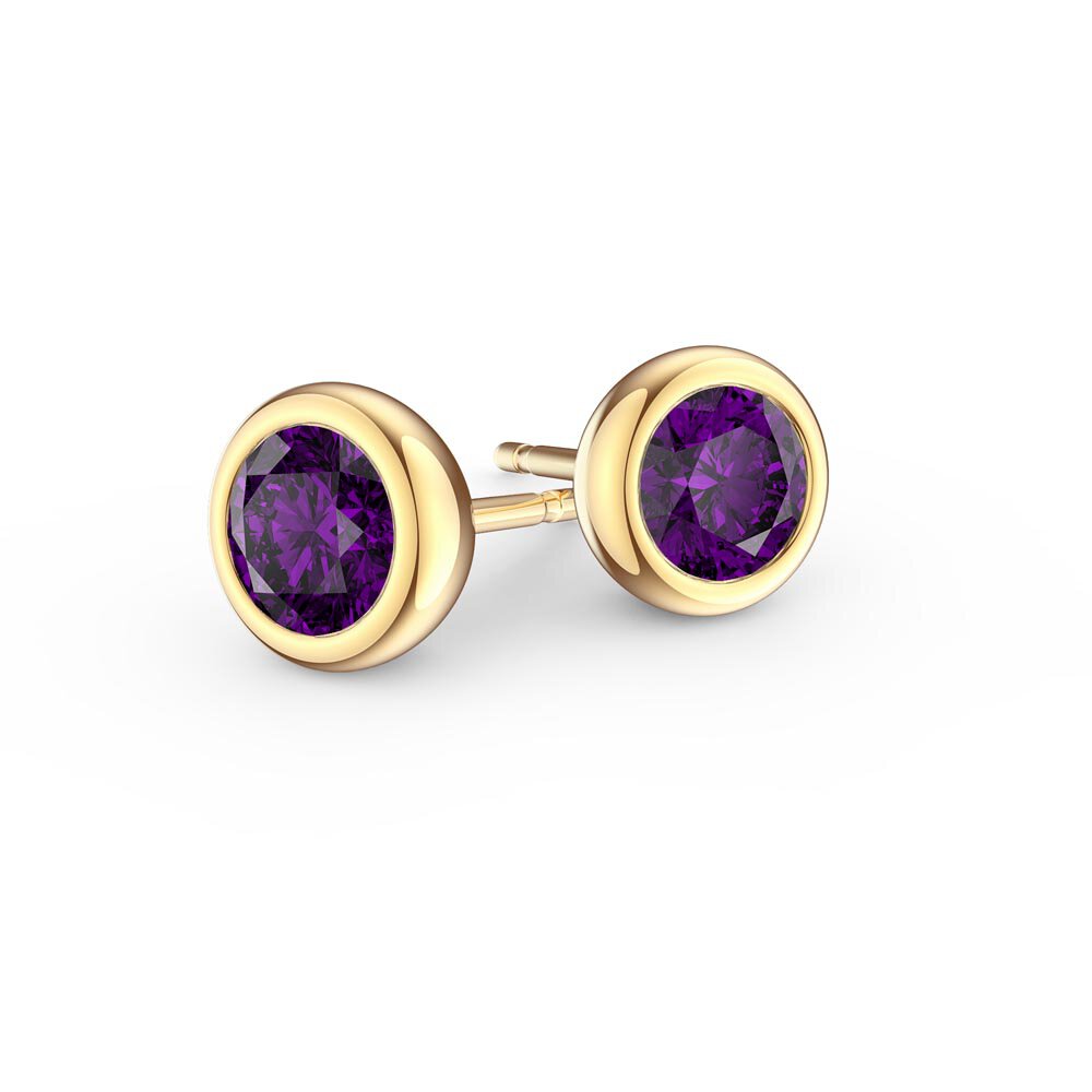 Infinity Amethyst 18ct Gold Vermeil Stud Earrings