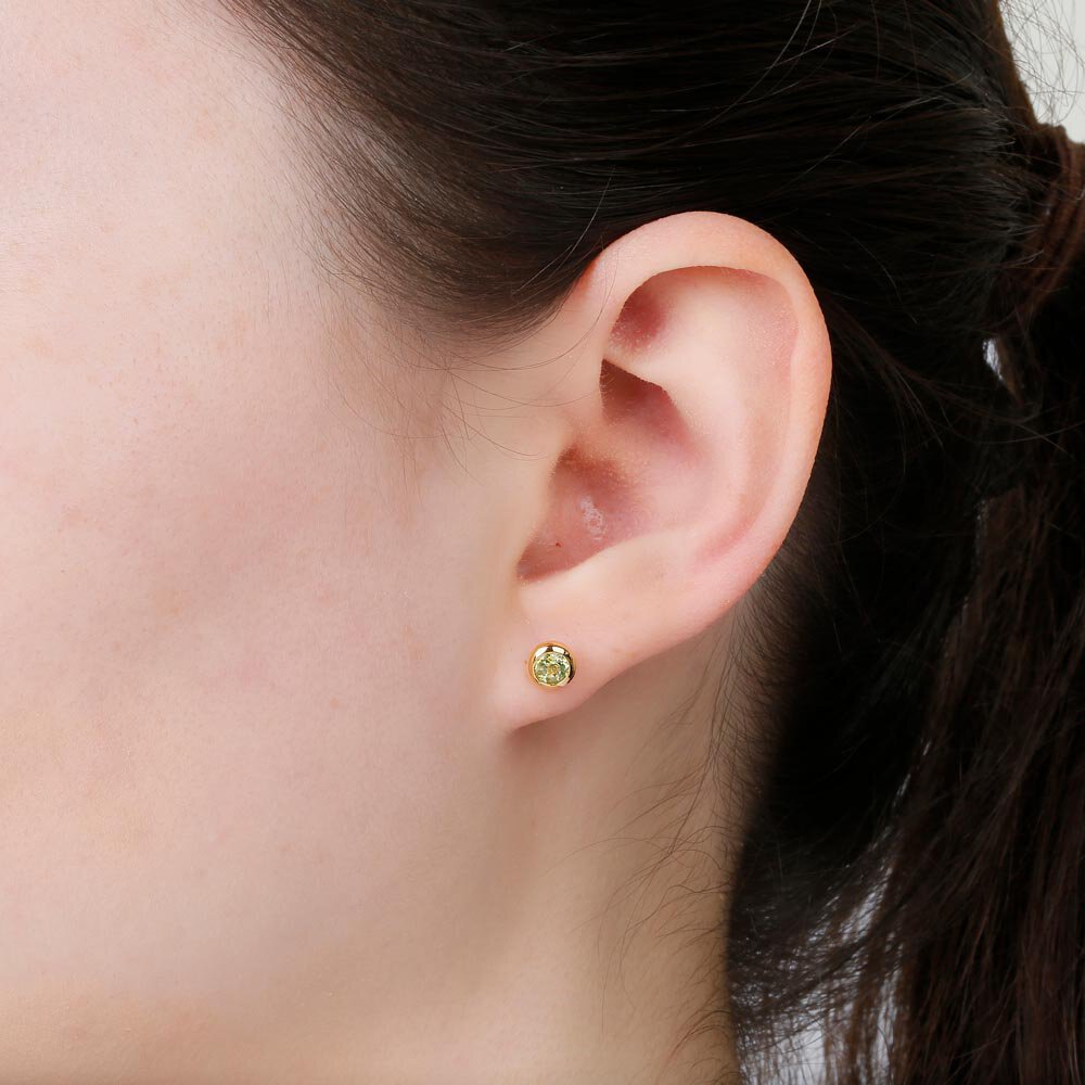 Infinity Peridot 18ct Gold Vermeil Stud Earrings #2