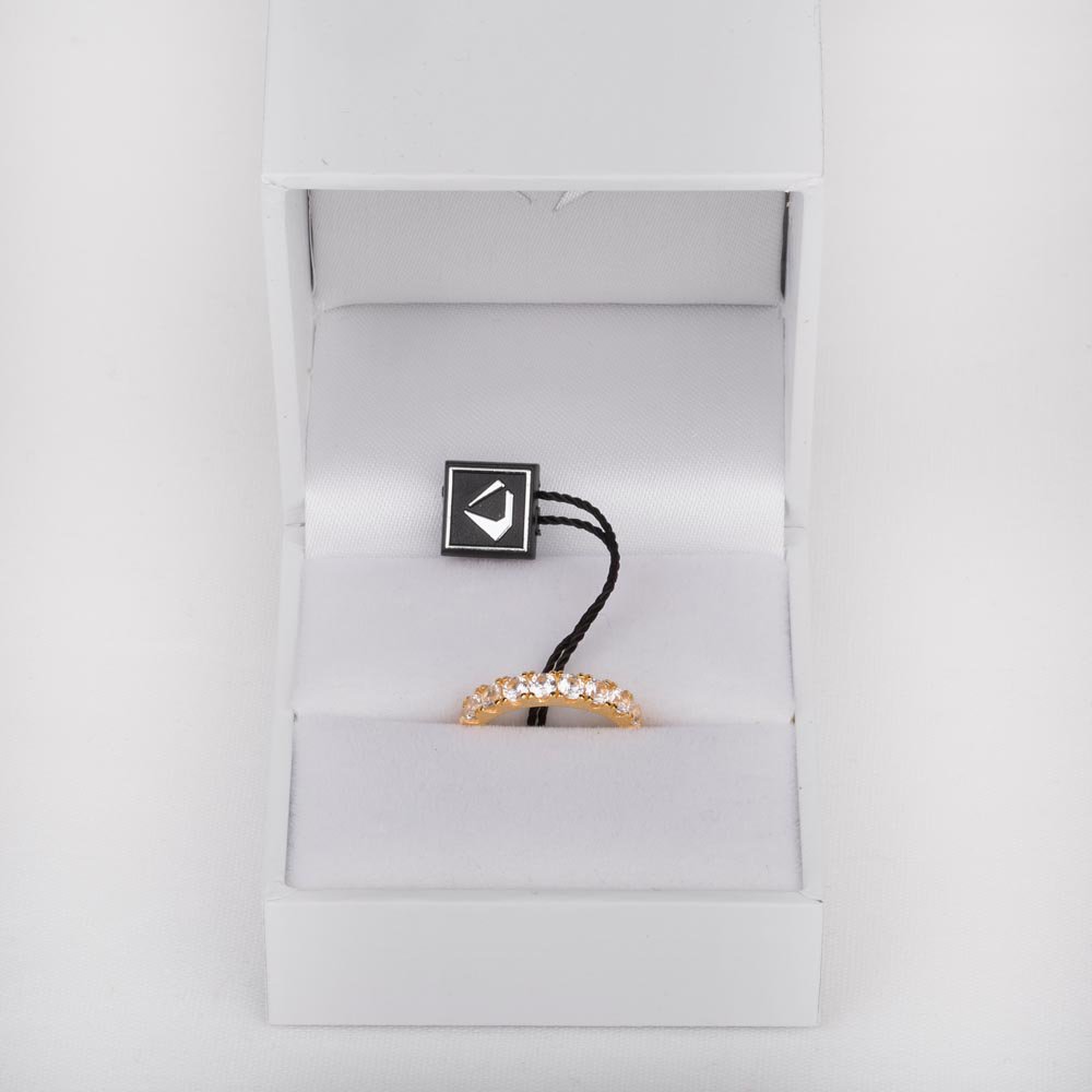 1ct Moissanite 9ct Gold Half Eternity Ring 3mm Band #5