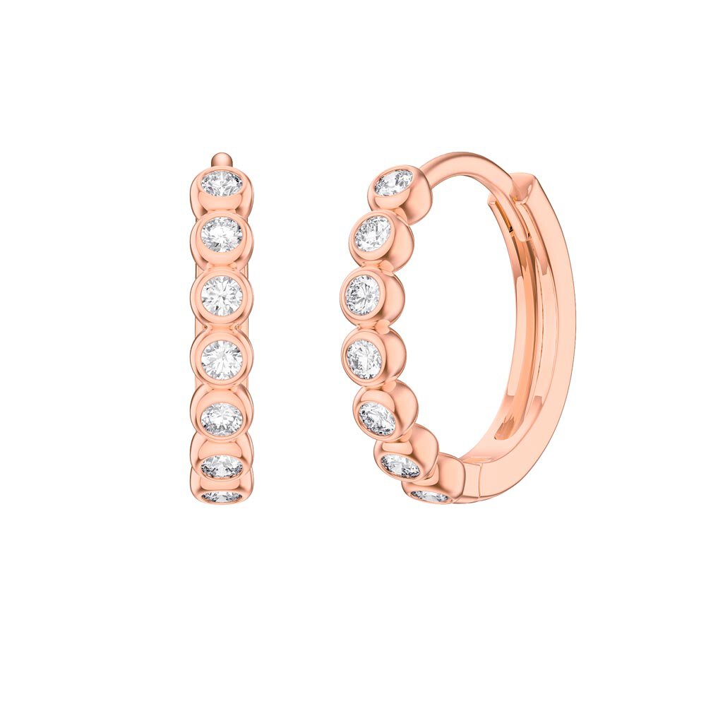 Infinity White Sapphire 18ct Rose Gold Vermeil Hoop Earrings Small