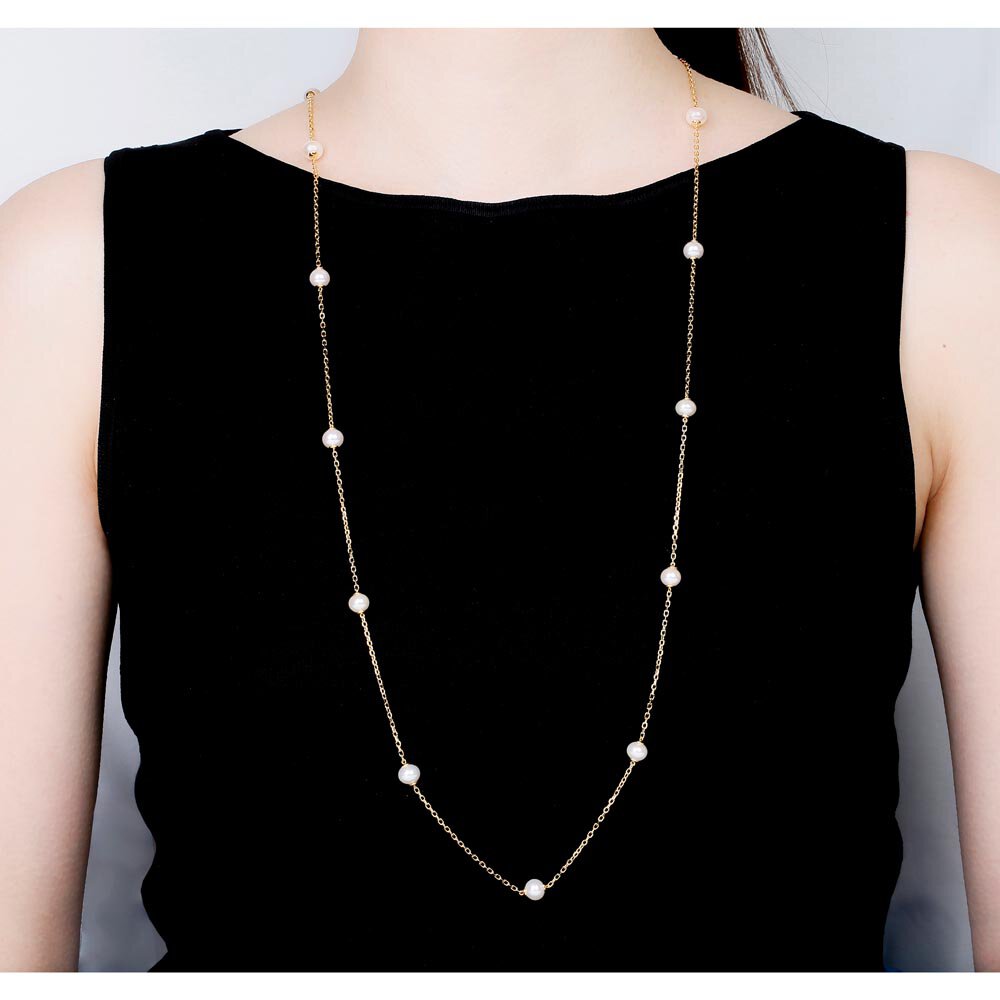 Pearl By the Yard 18ct Gold Vermeil Necklace 36inch #4