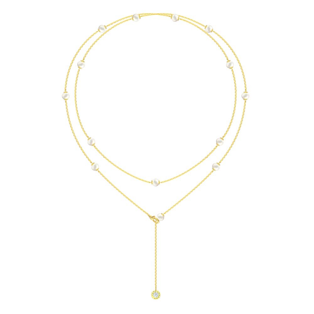 Pearl By the Yard 18ct Gold Vermeil Necklace 36inch