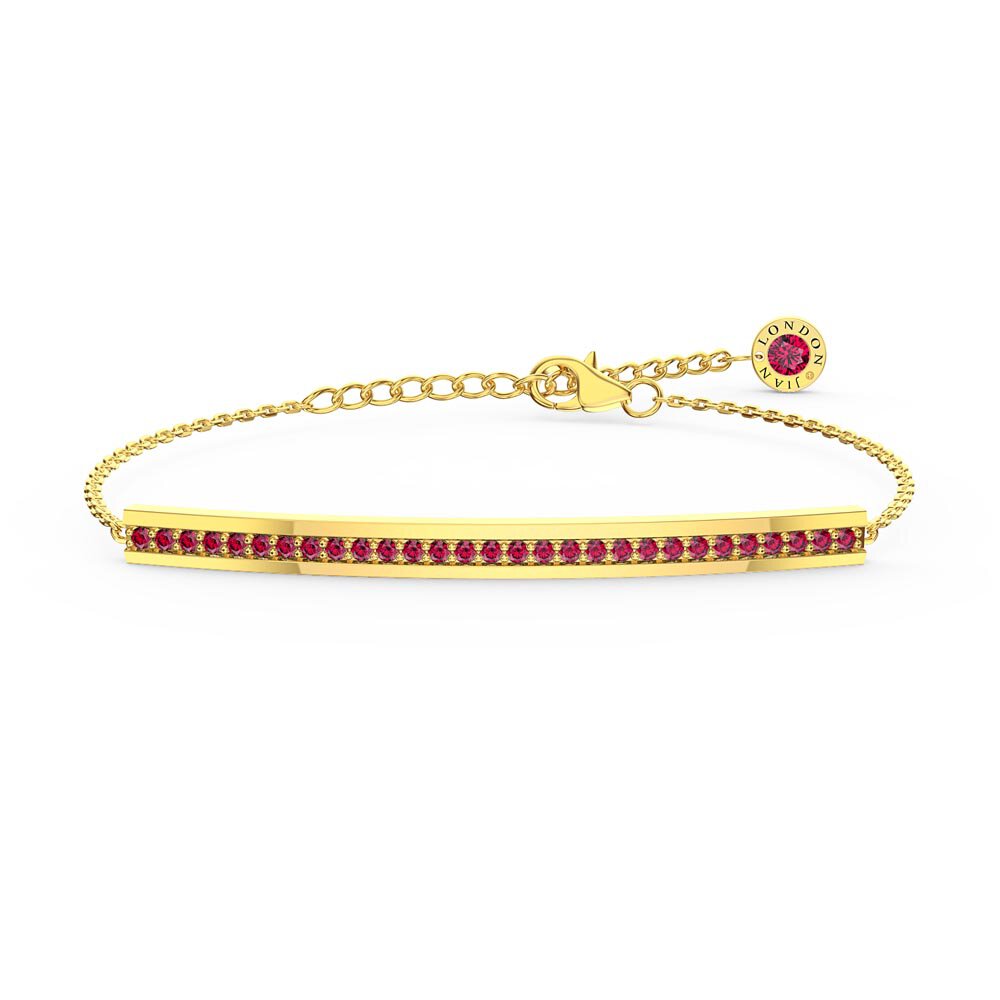 Unity Ruby 18ct Gold Vermeil Line Bracelet