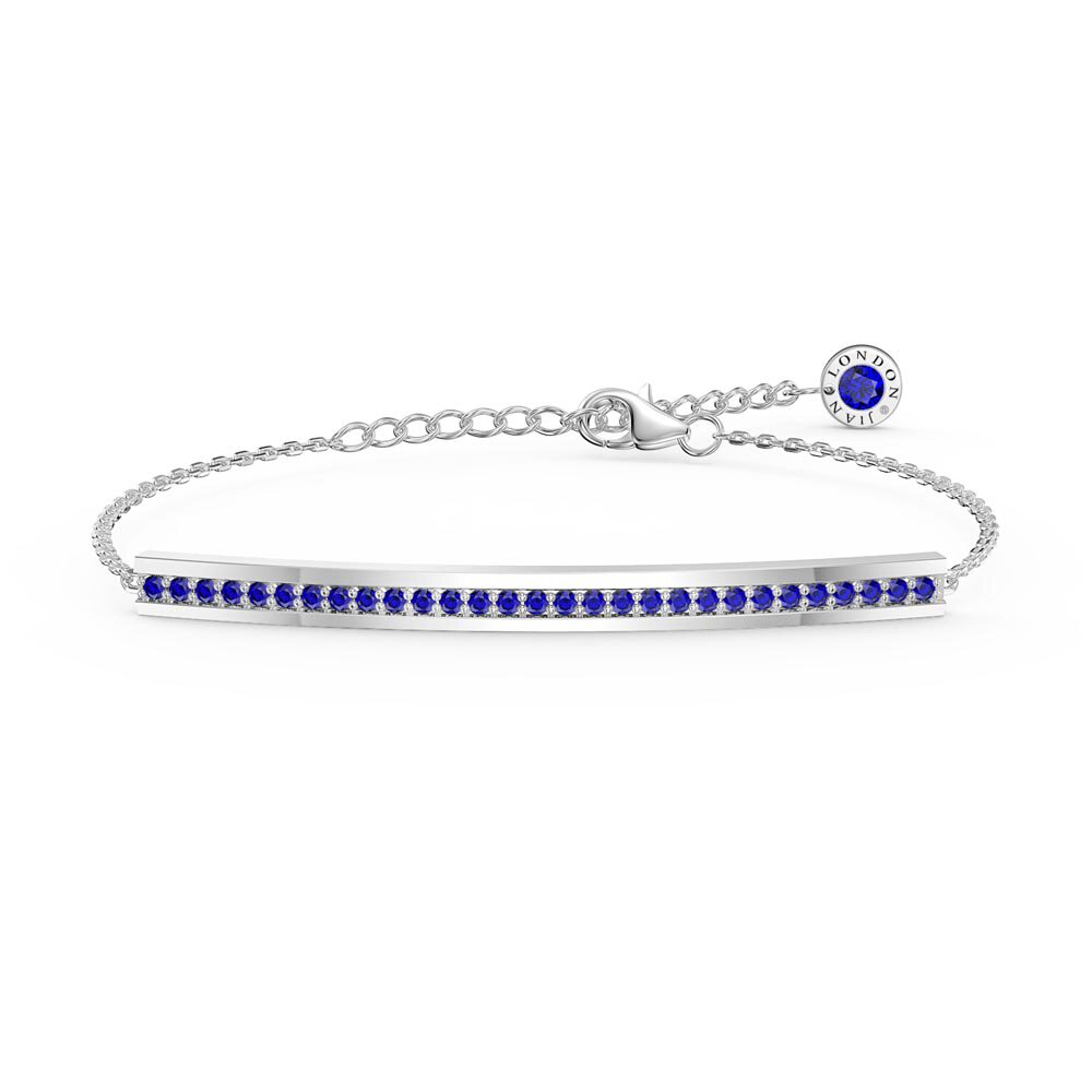 Unity Sapphire Platinum plated Silver Line Bracelet