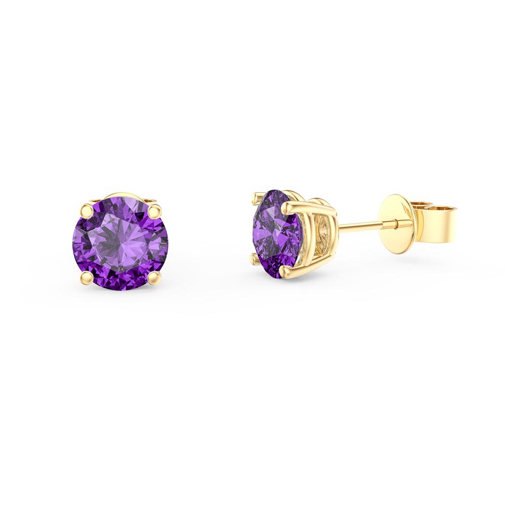 Charisma 1ct Amethyst 18ct Yellow Gold Vermeil Stud Earrings
