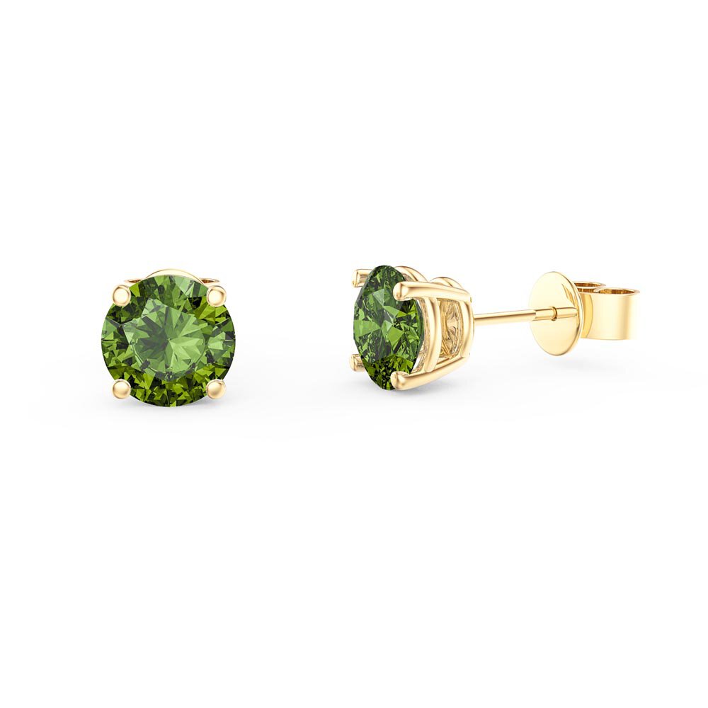 Charisma 1ct Peridot 18ct Yellow Gold Vermeil Stud Earrings