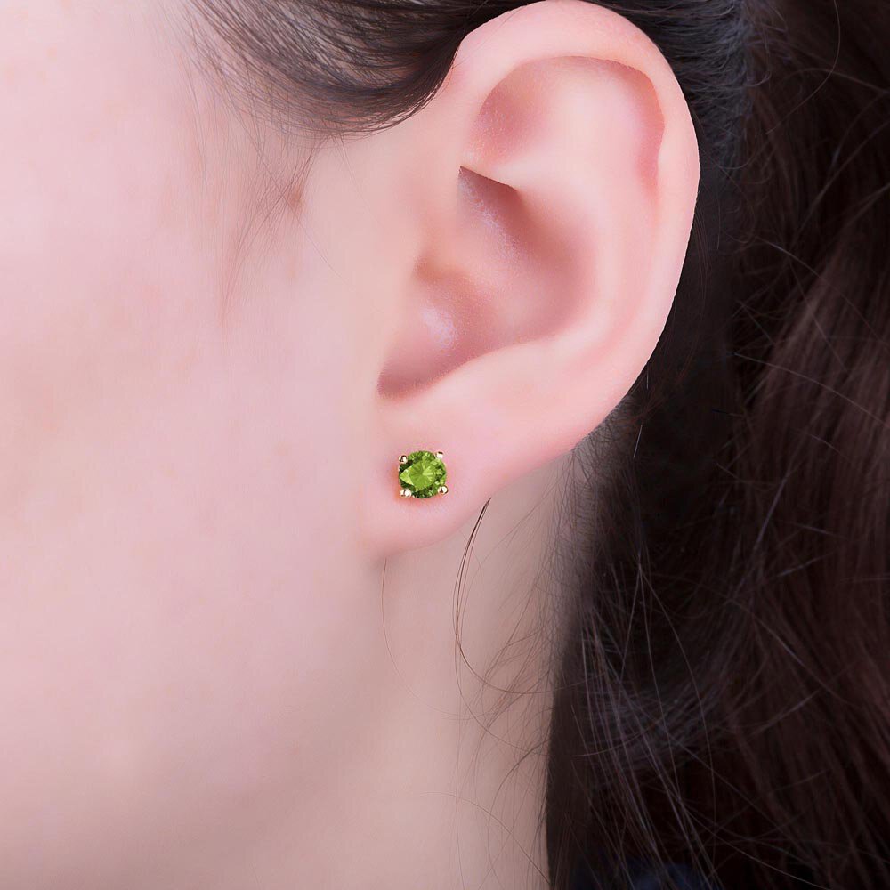 Charisma 1ct Peridot 18ct Yellow Gold Vermeil Stud Earrings #2